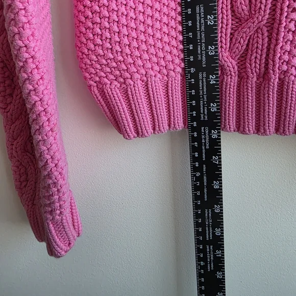 Lauren By Ralph Lauren Pink Cable Knit Turtleneck Sweater Size X Large Cotton - Picture 4 of 5